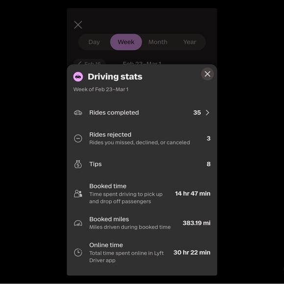 Earnings and Driving Stats Display - Picture 2 of 3